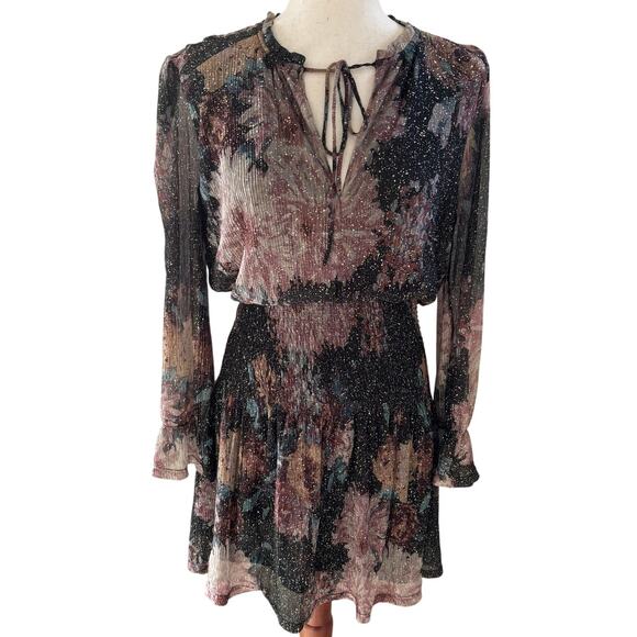Bishop + Young Marmont Dress Enchanted Print Sheer Metallic Fairy Size XS - Picture 1 of 8